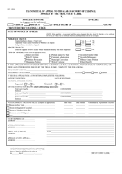Document preview: Form NOCA Transmittal of Appeal to the Alabama Court of Criminal Appeals by the Trial Court Clerk - Alabama