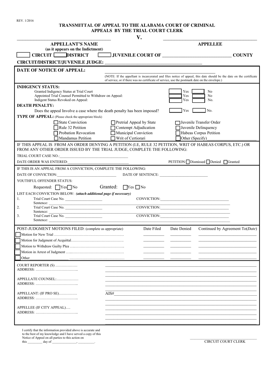 Form NOCA - Fill Out, Sign Online and Download Fillable PDF, Alabama ...