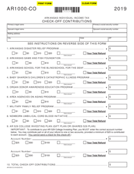 Form AR1000-CO Check-Off Contributions - Arkansas