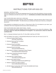 Form AR1000-CO Check-Off Contributions - Arkansas, Page 2