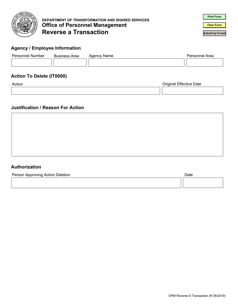 Reverse a Transaction - Arkansas, Page 1