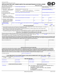 Form CHP361N Application for Fleet Owner Inspection and Maintenance Station License - California
