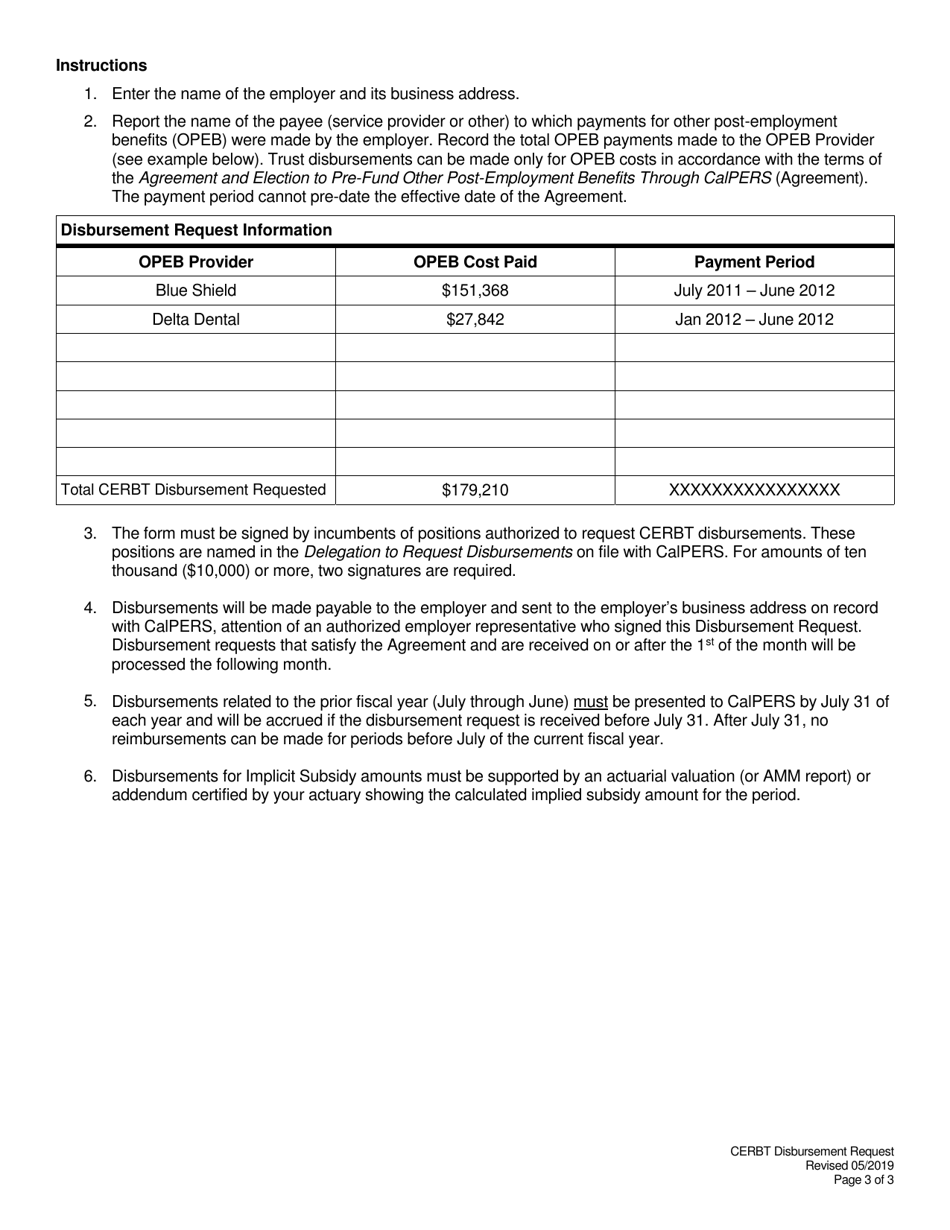California Employers Retiree Benefit Trust Disbursement Request - California, Page 3