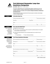 Document preview: Form my|CalPERS0776 Post-retirement Nonmember Lump-Sum Beneficiary Designation - California