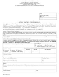 Form UIB-188A &quot;Report on Treatment Program&quot; - Colorado