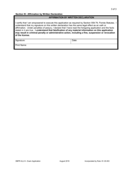 Form DBPR ALU6 Asbestos Examination Application - Florida, Page 3