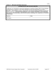 Form DBPR BAR9 Individual Change of Status Transactions - Florida, Page 3