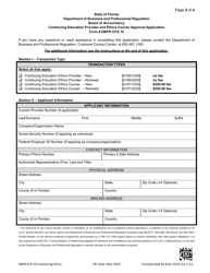 Form DBPR CPA10 Continuing Education Provider and Ethics Course Approval Application - Florida, Page 2
