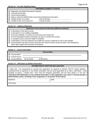 Form DBPR CPA10 Continuing Education Provider and Ethics Course Approval Application - Florida, Page 3