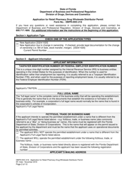 Form DBPR-DDC-218 Application for Retail Pharmacy Drug Wholesale Distributor Permit - Florida, Page 2