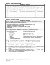 Form DBPR-DDC-218 Application for Retail Pharmacy Drug Wholesale Distributor Permit - Florida, Page 8