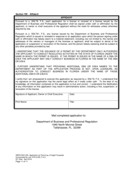 Form DBPR-DDC-225 Application for Permit as a Freight Forwarder - Florida, Page 11