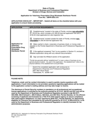 Document preview: Form DBPR-DDC-216 Application for Veterinary Prescription Drug Wholesale Distributor Permit - Florida