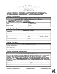 Form DBPR MRS0705 Maintenance Form - Florida, Page 2