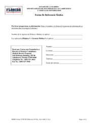 Formulario HSMV72190 SP Forma De Referencia Medica - Florida (Spanish), Page 2
