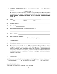 Form HSMV77073S Application for an Instructor or Agent Certificate for Commercial Driving School - Florida, Page 2