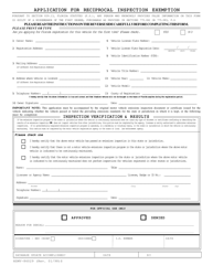 Document preview: Form HSMV-86029 Application for Reciprocal Inspection Exemption - Florida