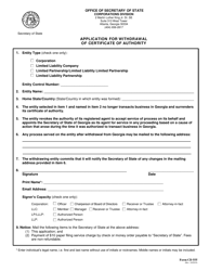 Form CD555 Application for Withdrawal of Certificate of Authority - Georgia (United States)