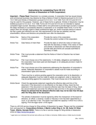 Form CD412 Articles of Dissolution - Georgia (United States)