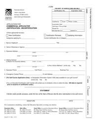 Form P-17.1 &quot;Application for Commercial Applicator Certification / Recertification&quot; - Hawaii