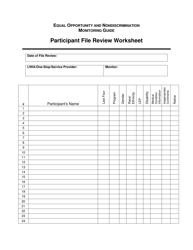 Exhibit A Participant File Review Worksheet - Hawaii, Page 2