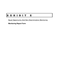 Exhibit E Equal Opportunity and Nondiscrimination Monitoring Guide Monitoring Report - Hawaii