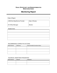 Exhibit E Equal Opportunity and Nondiscrimination Monitoring Guide Monitoring Report - Hawaii, Page 2