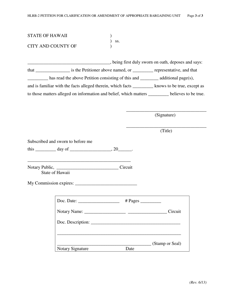 Form HLRB-2 - Fill Out, Sign Online and Download Fillable PDF, Hawaii ...