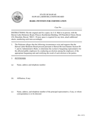 Document preview: Form HLRB-1 Petition for Certification - Hawaii