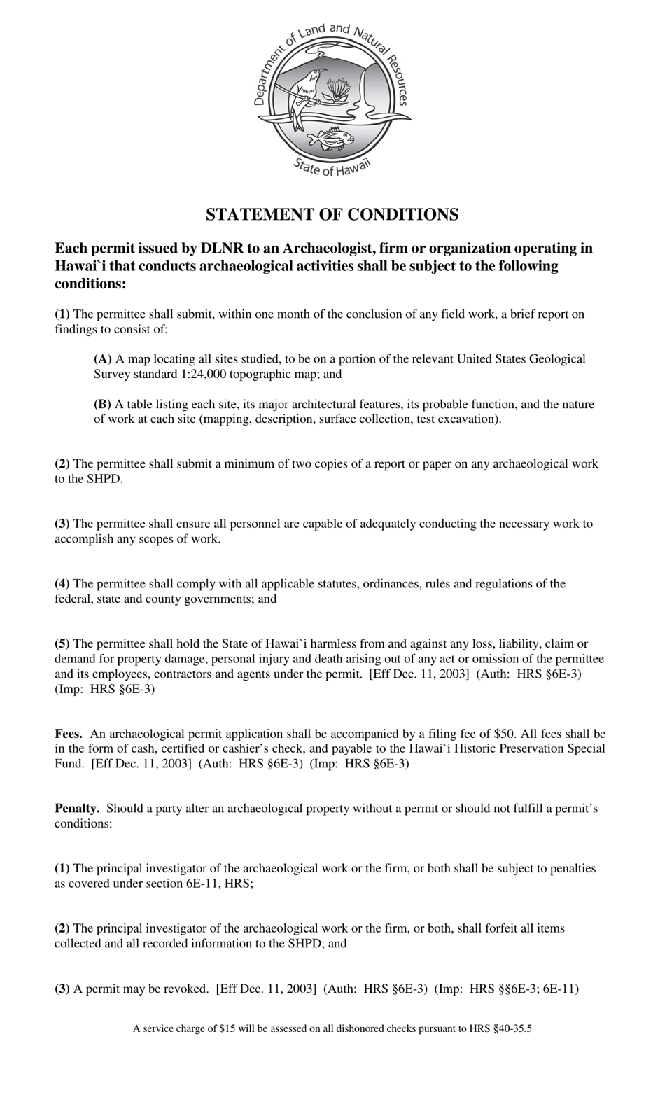 Application / Authorization to Conduct Archaeological Activities in the State of Hawaii - Hawaii, Page 2