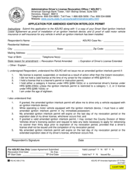 Document preview: Form AD-P-867 Application for Amended Ignition Interlock Permit - Hawaii