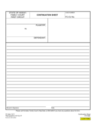 Document preview: Form 1F-P-856 Continuation Sheet - Hawaii