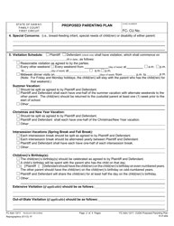 Form 1F-P-859 Proposed Parenting Plan - Hawaii, Page 2