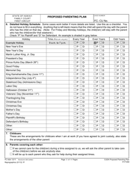 Form 1F-P-859 Proposed Parenting Plan - Hawaii, Page 3