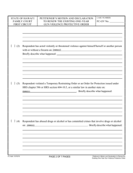 Form 1F-P-2094 Petitioner's Motion and Declaration to Renew the Existing One-Year Gun Violence Protective Order; Notice of Hearing Statement of Mailing; Exhibits 1 and 2 - Hawaii, Page 2