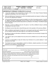 Form 1F-P-1036 General Consent to Adoption - Hawaii, Page 4