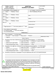 Form 1F-P-1044 Adoption Hearing Flag Sheet - Hawaii