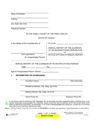 Document preview: Form 1F-P-2011 Annual Report of the Guardian of an Incapacitated Person - Hawaii