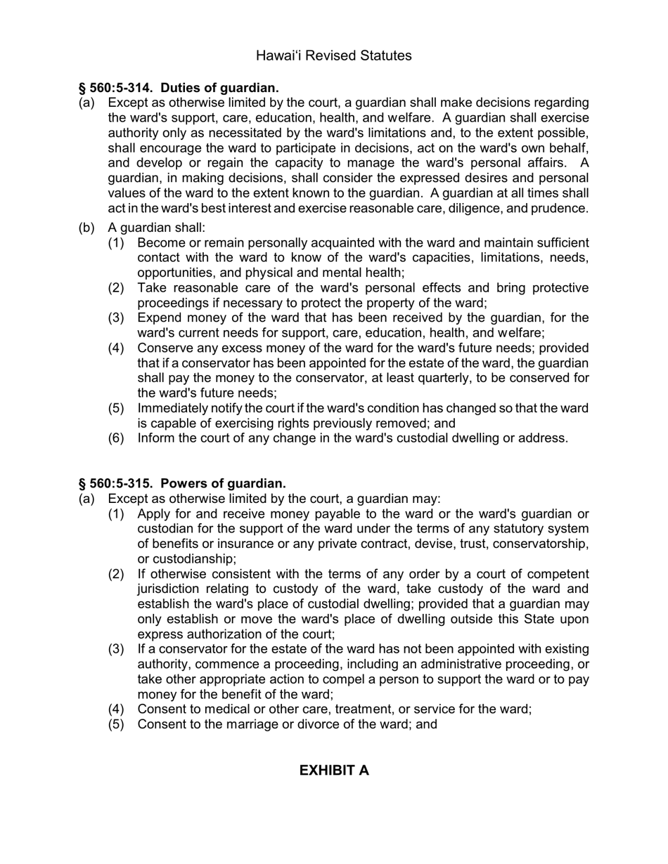 Form 1F-P-2014 Order Appointing Guardian With Limited / Unlimited Authority - Hawaii, Page 7