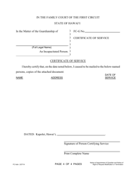 Form 1F-P-2013 Notice of Appointment of Guardian and Notice of Right to Requst Modification or Termination; Certificate of Service - Hawaii, Page 4