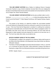 Form 1F-P-1065 Petition for Additional Period of Assisted Community Treatment - Hawaii, Page 12