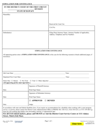 Document preview: Form 1DC12 Stipulation for Continuance - Hawaii