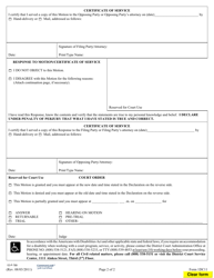 Form 1DC11 Non-hearing Motion for Continuance; Declaration; Notice of Motion; Certificate of Service; Order - Hawaii, Page 2