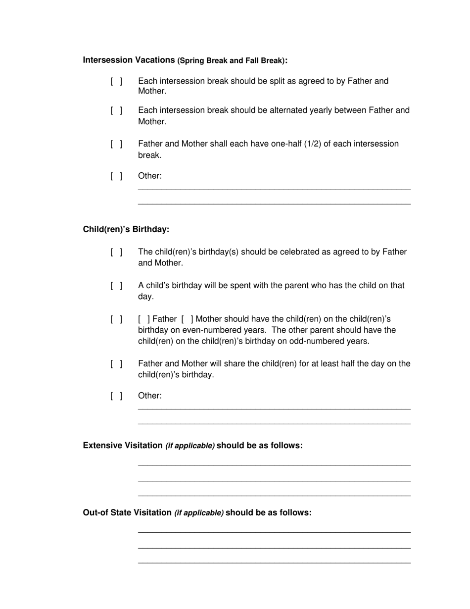 Form 2F-P-796 Proposed Parenting Plan - Hawaii, Page 4