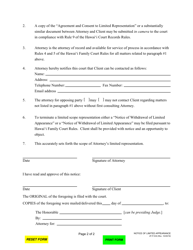 Form 2F-P-534 Notice of Limited Appearance - Hawaii, Page 2