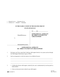 Document preview: Form 2F-P-330 Supplemental Affidavit Re: Direct Payment of Child Support - Hawaii