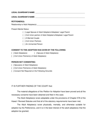 Form 2F-P-538 Findings and Decision of the Court Granting Petition for Adoption of an Adult(S) - Hawaii, Page 3