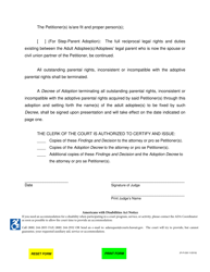 Form 2F-P-538 Findings and Decision of the Court Granting Petition for Adoption of an Adult(S) - Hawaii, Page 4