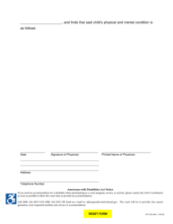 Form 2F-P-223 Medical Certificate for the Child - Hawaii, Page 2