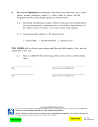 Form 2F-P-349 Scheduling Order for Pre-decree Relief - Hawaii, Page 2